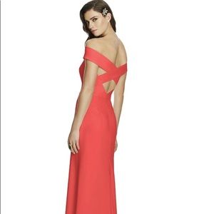 Dessy Collection Off-the-shoulder gown